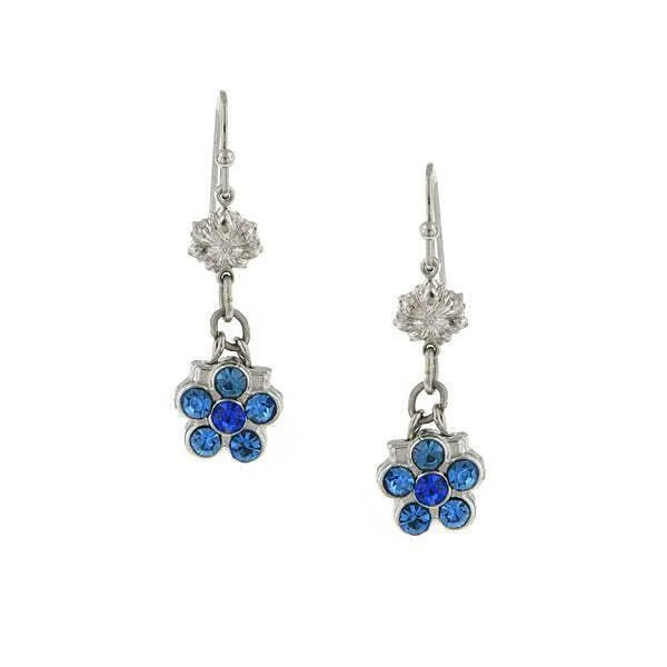 Best hoop earrings with snake chain details for a sleek and modern touch-1928 Jewelry Flower Crystal Dangle Earrings