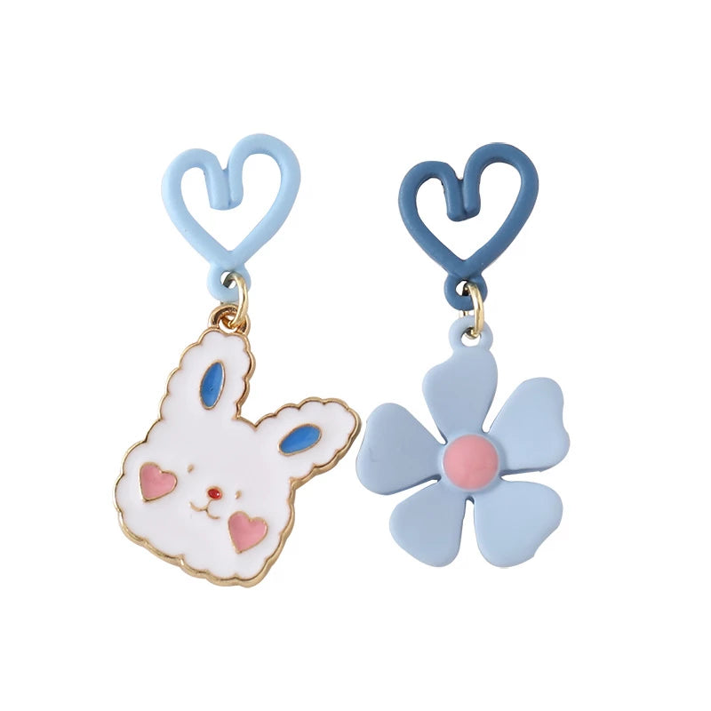 Hoop earrings with removable pendants for a versatile and customizable accessory-Adorable Blue Bunny Earrings