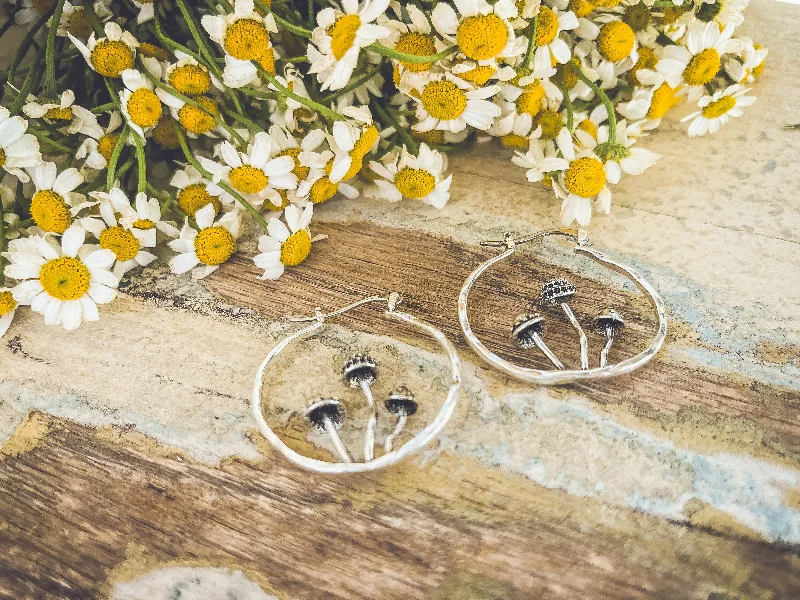 Best hoop earrings with gold-plated finishes for an affordable luxury vibe-Adorable Mushroom Hoop Earrings