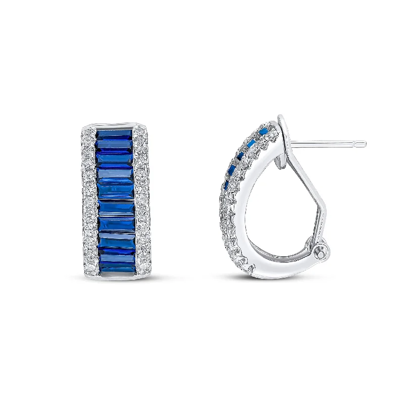 Best hoop earrings with braided leather for a rustic, stylish finish-Betty Earrings (Sapphire)