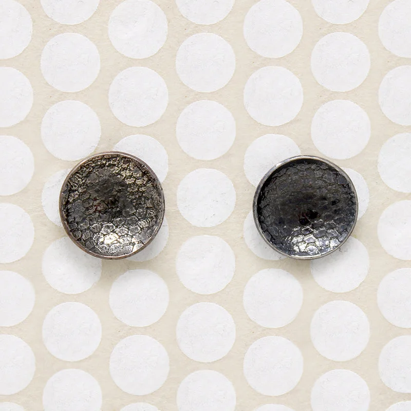 Best hoop earrings with geometric shapes for a modern and artistic appeal-Black Lace Sterling Silver Studs from Allie B.