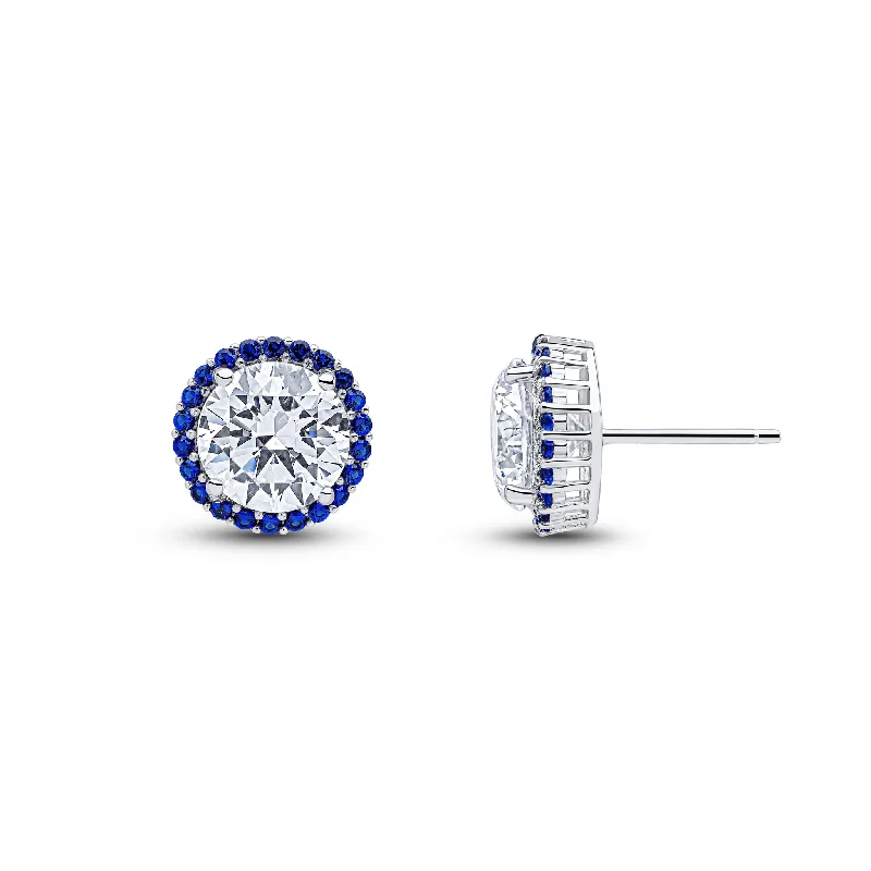 Hoop earrings with rhinestone embellishments for a glamorous and sparkling look-Carla Earrings (Sapphire)