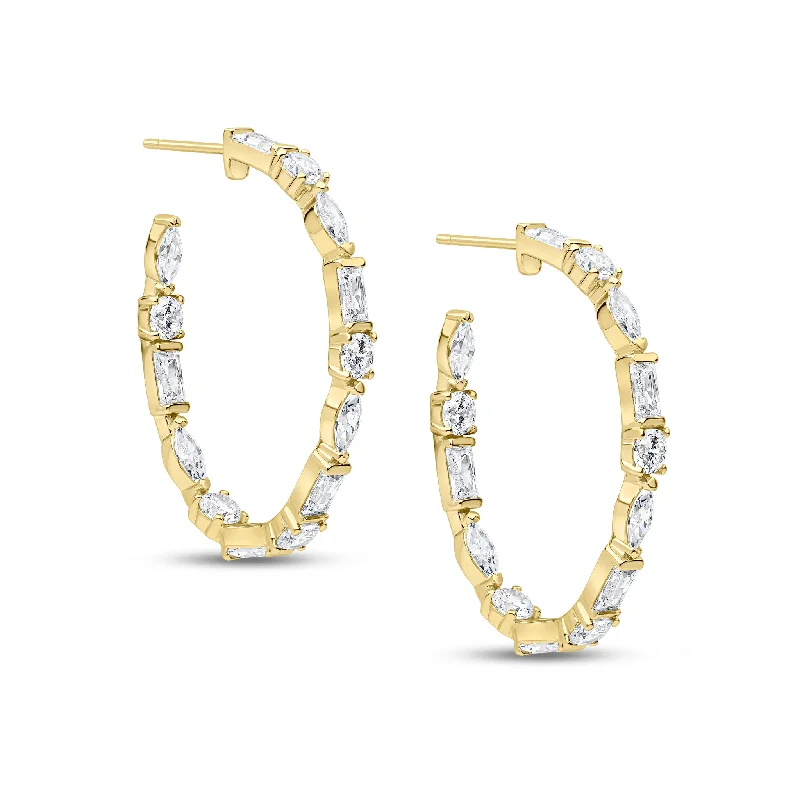 Best hoop earrings with marbled designs for a trendy and artistic effect-Celeste Hoop Earrings (Gold)