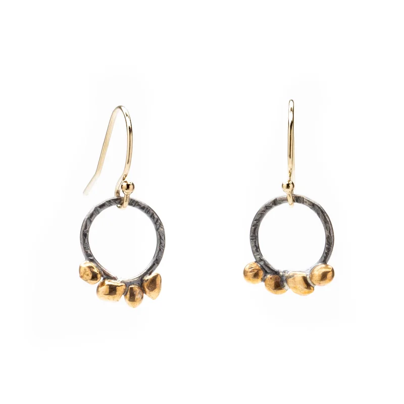 Hoop earrings with spiral designs for a dynamic and fluid look-Circle Seed Dangle (Medium) Black and Bronze