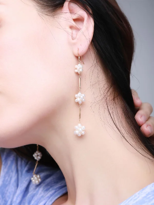 Best hoop earrings with gold for a luxurious and timeless look-Starry Series Triple Cluster Floral Earrings