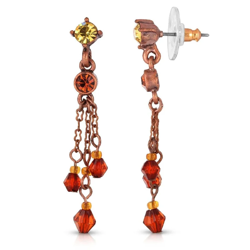 Best hoop earrings with cubic zirconia for a budget-friendly, dazzling look-1928 Jewelry Light Colorado Topaz Tassel Earrings