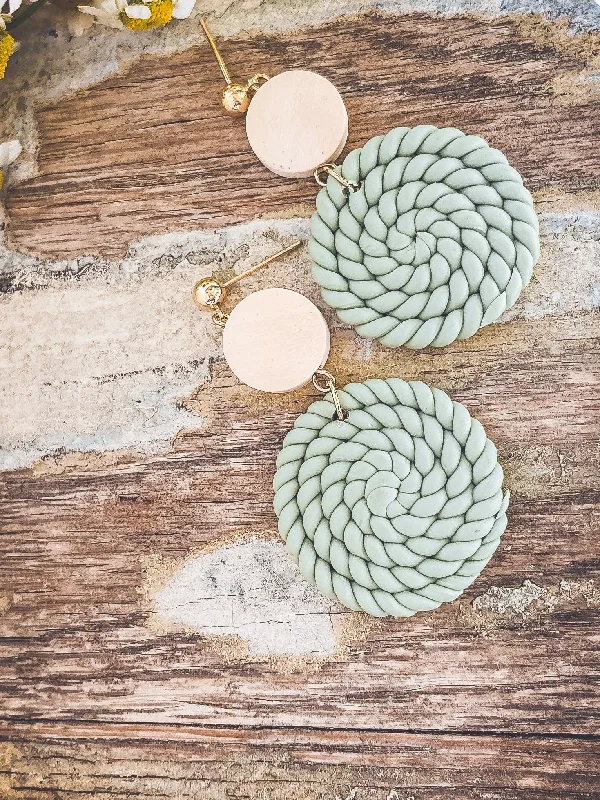 Hoop earrings with spiral designs for a dynamic and fluid look-Beautiful Green Clay Earrings