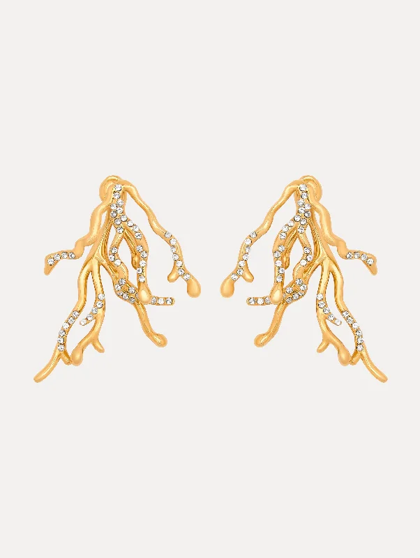 Best hoop earrings with angel wing accents for a spiritual and meaningful design-Coral & Gold Drops Earrings