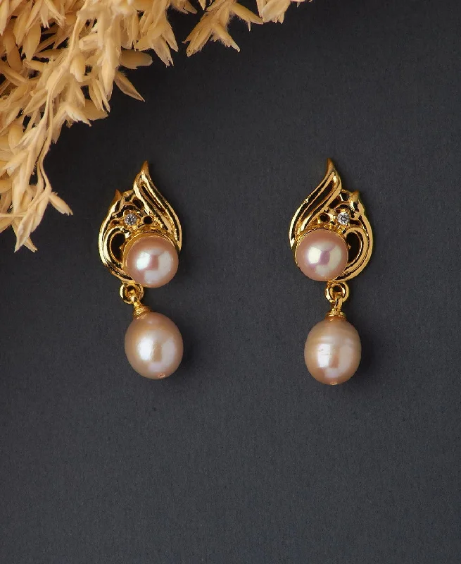 Hoop earrings with pearl accents for a chic and classic style-Elegant Hanging Drop Pearl Earring