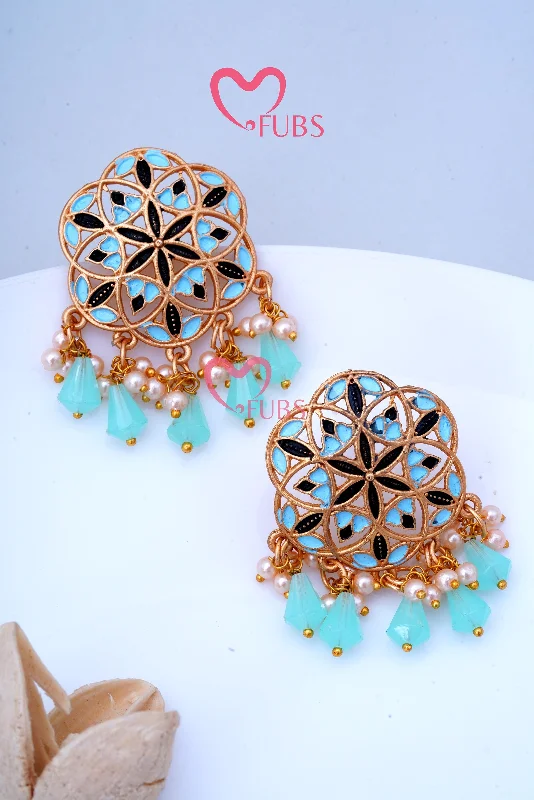 Best hoop earrings with crescent-shaped designs for a bold, moon-inspired style-Elite Fancy Stud Beaded Earring