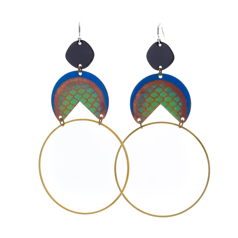 Best hoop earrings with lever-back closures for secure and easy wear-Fish Bubbles Earrings