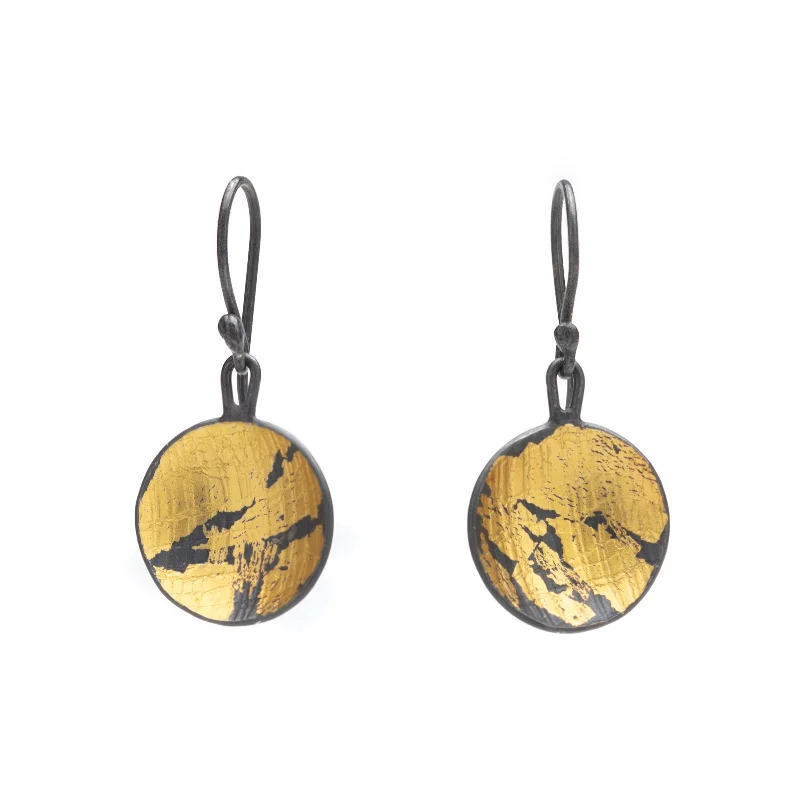 Hoop earrings with intricate designs for a unique and artistic appearance-Gold & Black Dangle Earrings