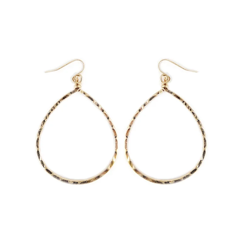 Best hoop earrings with vintage rhinestone embellishments for a retro-glam effect-Hammer Oval Gold Hoop Earrings