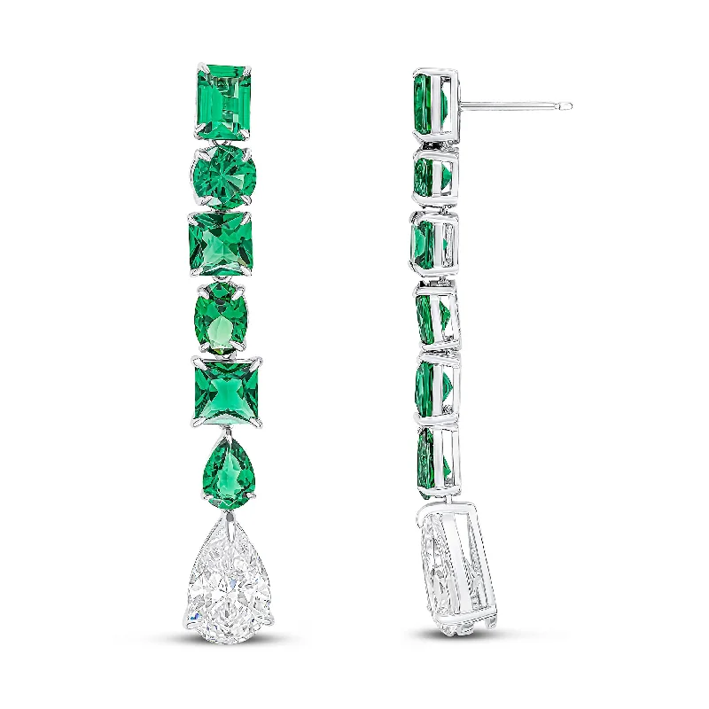 Lightweight hoop earrings for comfortable and all-day wear-Harper Earrings (Emerald)