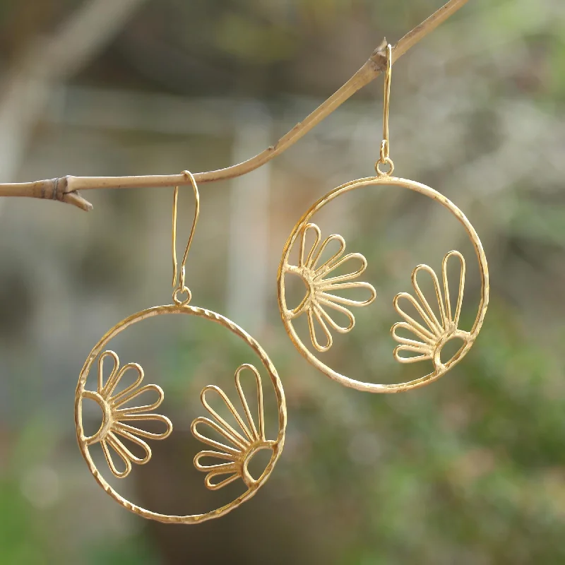 Best hoop earrings with matte finish for a sophisticated, understated design-In Focus Gold-Plated Floral Dangle Earrings