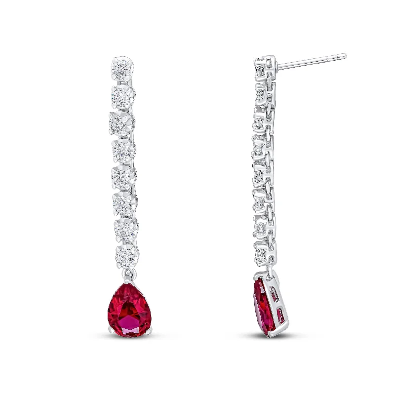 Stylish hoop earrings with diamond accents for an elegant and sparkling effect-Maddy Earrings (Ruby)