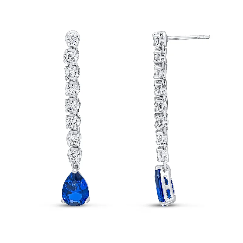 Hoop earrings with cut-out designs for a creative and lightweight effect-Maddy Earrings (Sapphire)