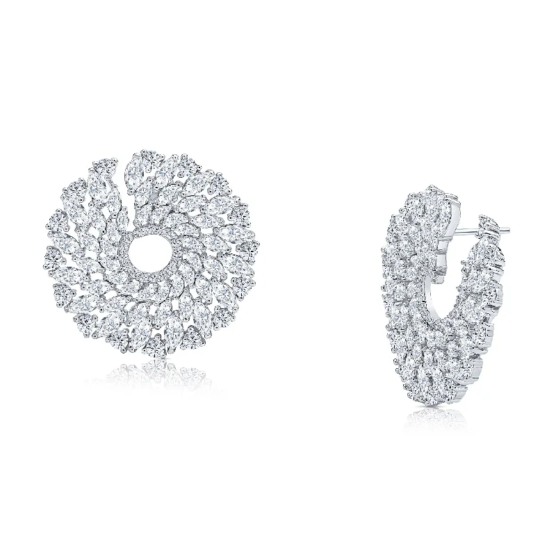 Best hoop earrings with sparkling cubic zirconia for a brilliant, budget-friendly effect-Marie Earrings (All White)