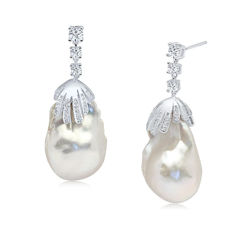 Hoop earrings with cut-out designs for a creative and lightweight effect-Mila Pearl Earrings