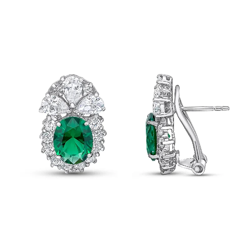 Hoop earrings with a matte black finish for a sleek, edgy vibe-Olga Earrings (Emerald)