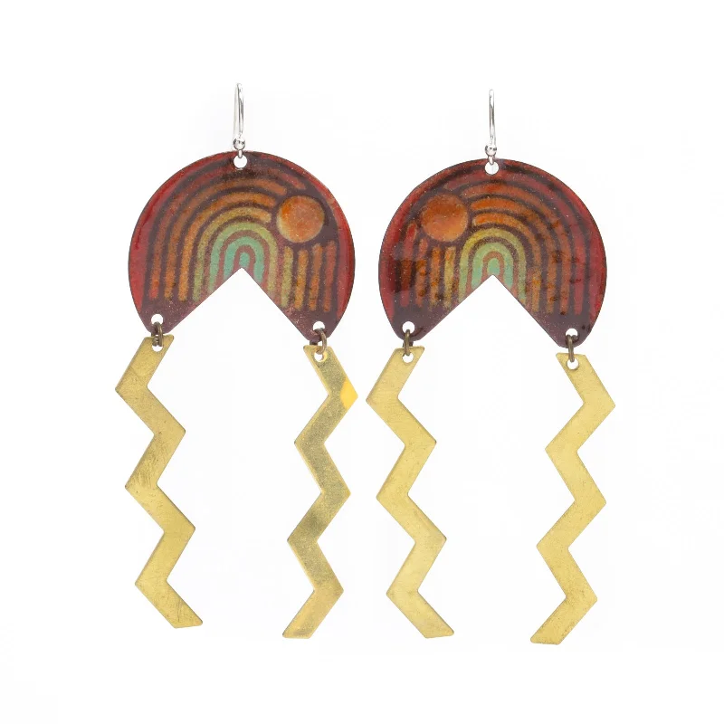 Hoop earrings with braided patterns for a detailed and textured finish-Rainbow Lighting Earrings