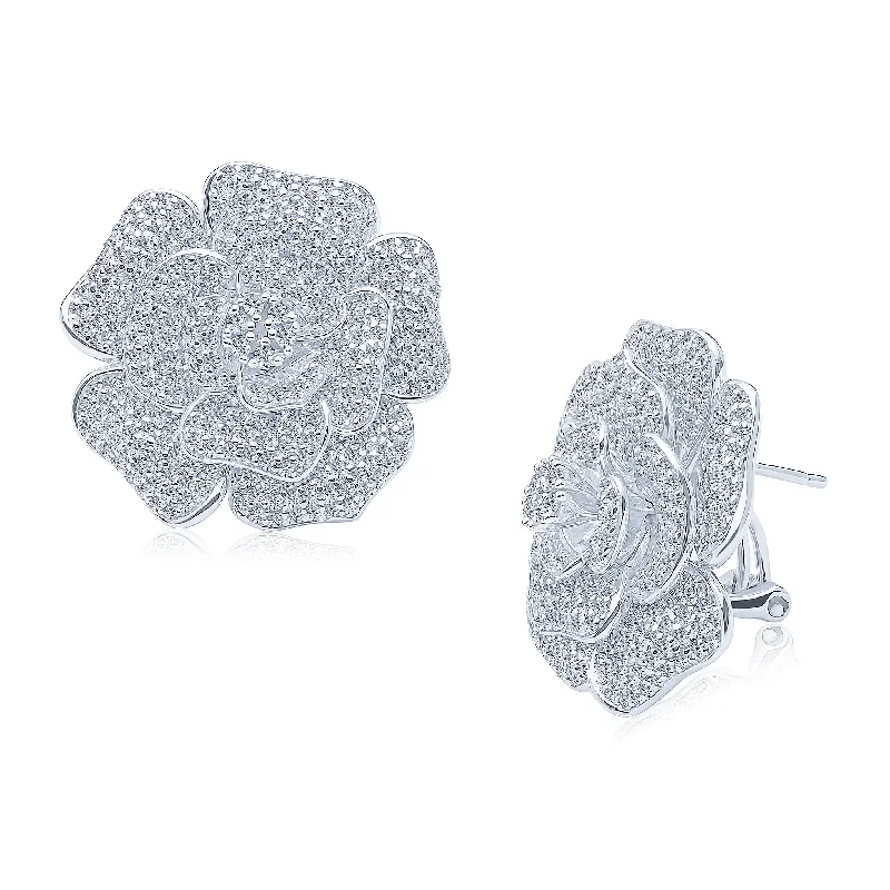 Hoop earrings with intricate designs for a unique and artistic appearance-Rose Earrings (Large)