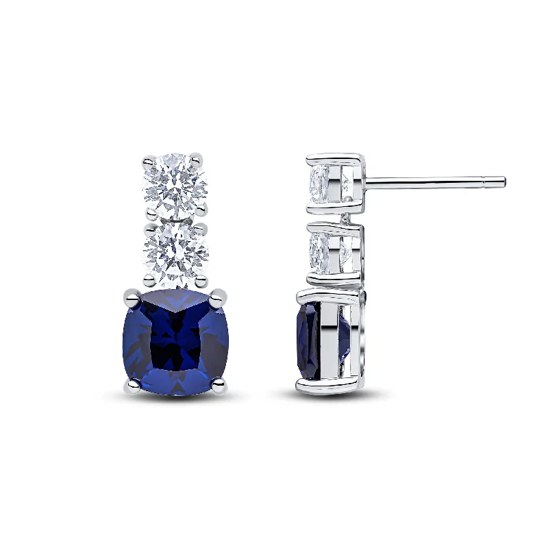 Hoop earrings with textured finishes for a vintage and classic style-Ruthie Earrings (Sapphire)