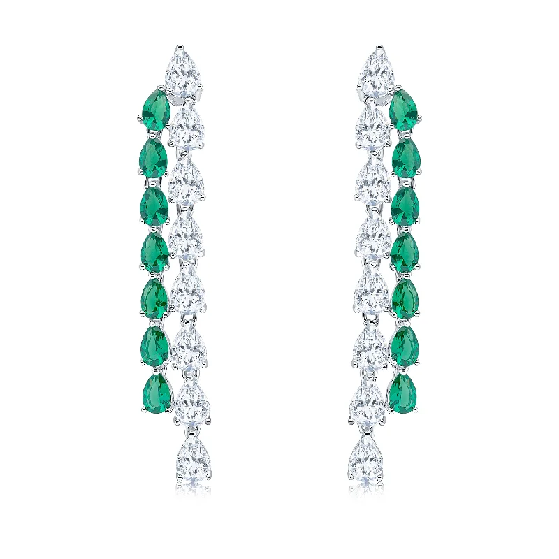 Hoop earrings with infinity loop designs for a continuous and eternal shape-Sapphira Earrings (Emerald)