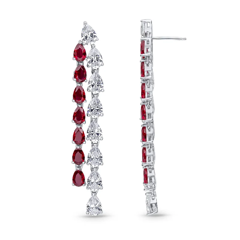 Hoop earrings with oversized designs for a bold, fashion-forward statement-Sapphira Earrings (Ruby)