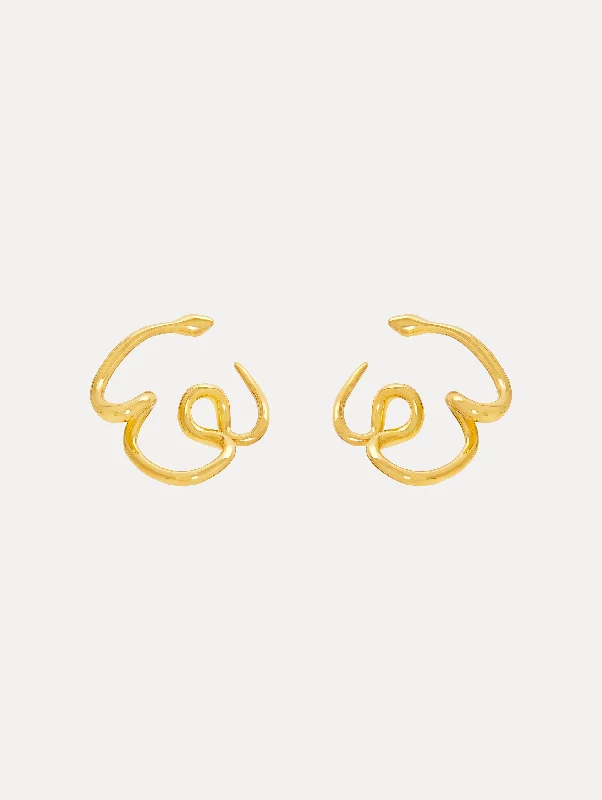 Hoop earrings with circle designs for a classic and timeless shape-Snake Hoop Earrings