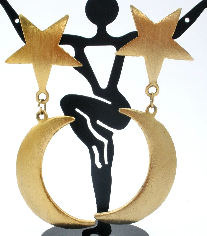 Hoop earrings with a matte finish for a sleek and sophisticated appearance-Sun & Moon Celestial Earrings