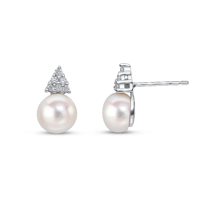 Hoop earrings with removable pendants for a versatile and customizable accessory-Susannah Pearl Earrings