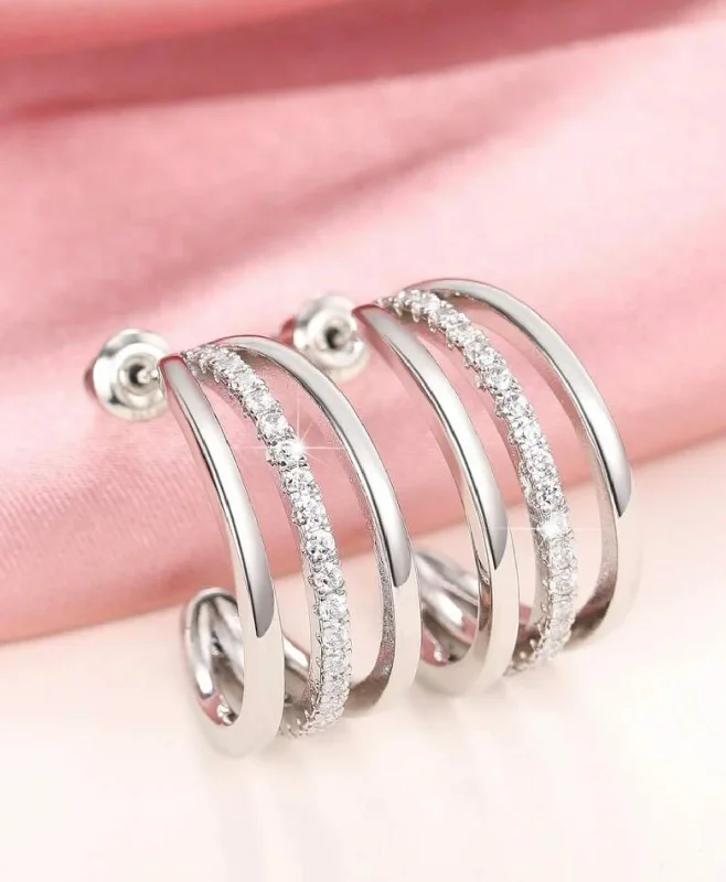 Best hoop earrings with vintage-style detailing for a nostalgic and timeless look-The Everyday Crystal Hoop Hug Earrings