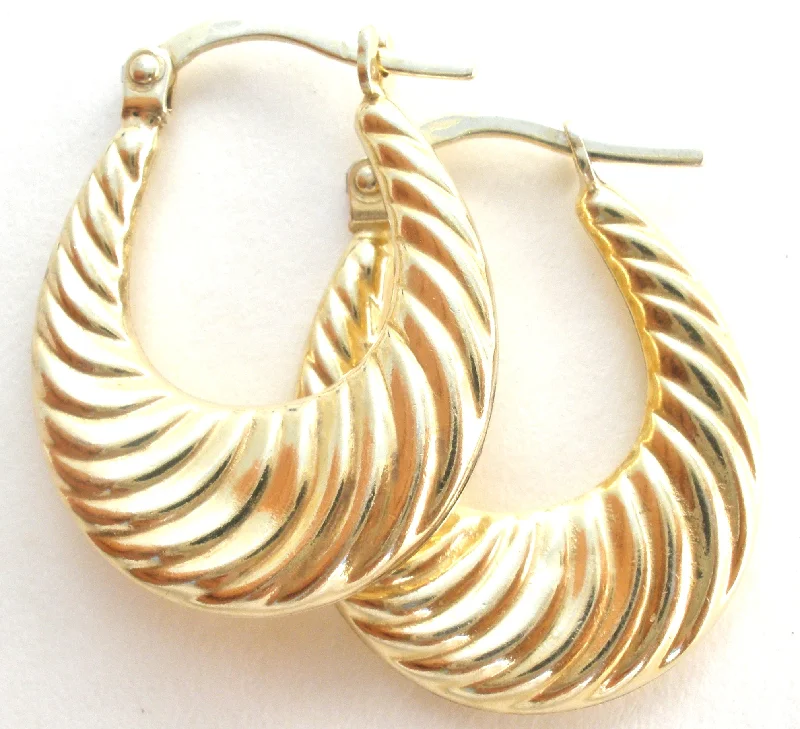 Hoop earrings with oversized designs for a bold, fashion-forward statement-Vermeil 925 Shrimp Hoop Earrings Jordan