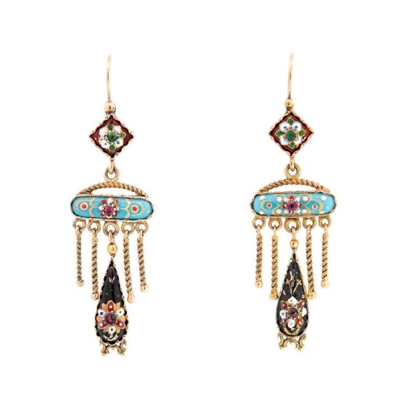 Best hoop earrings with vintage coins for a retro, antique-inspired style-Victorian Gold Filled French Bressan Earrings