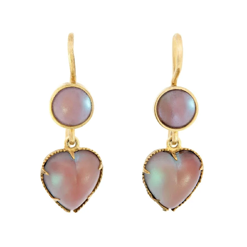 Best hoop earrings with enamel details for a colorful and modern look-Victorian Saphiret Gilt Metal Heart Drop Earring