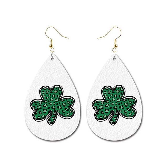 Medium hoop earrings for an everyday look with the perfect balance of style-White and Green Shamrock Earrings