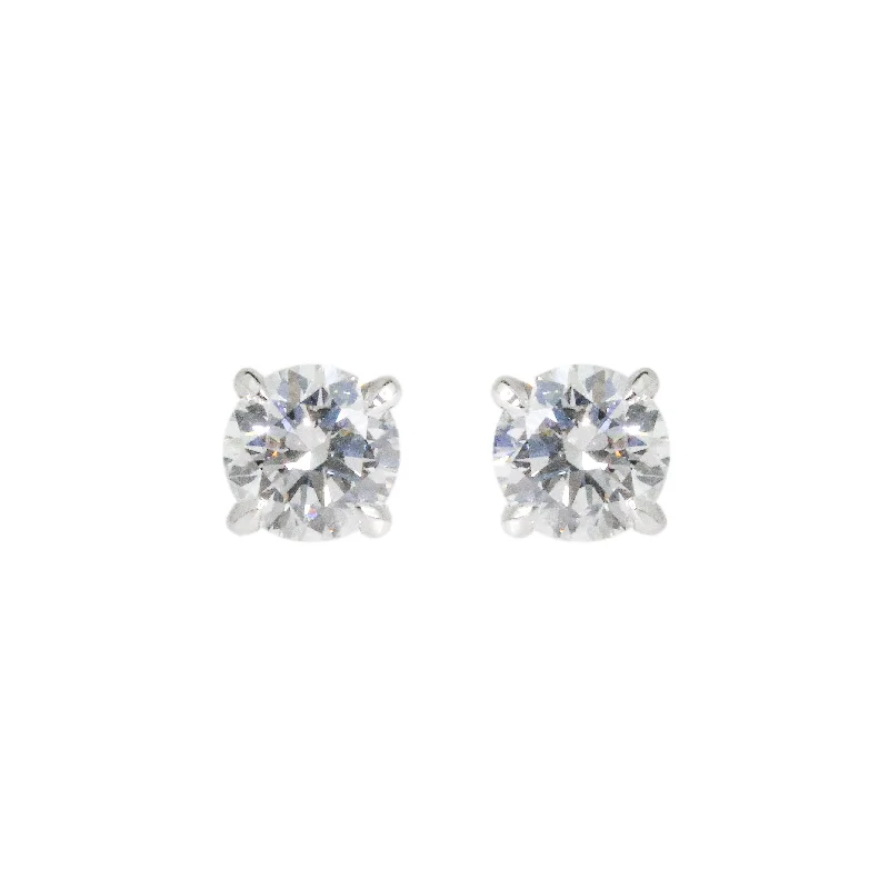 Bohemian Stud Earrings with Tassels -1.04ct Round Lab Diamond Stud Earrings