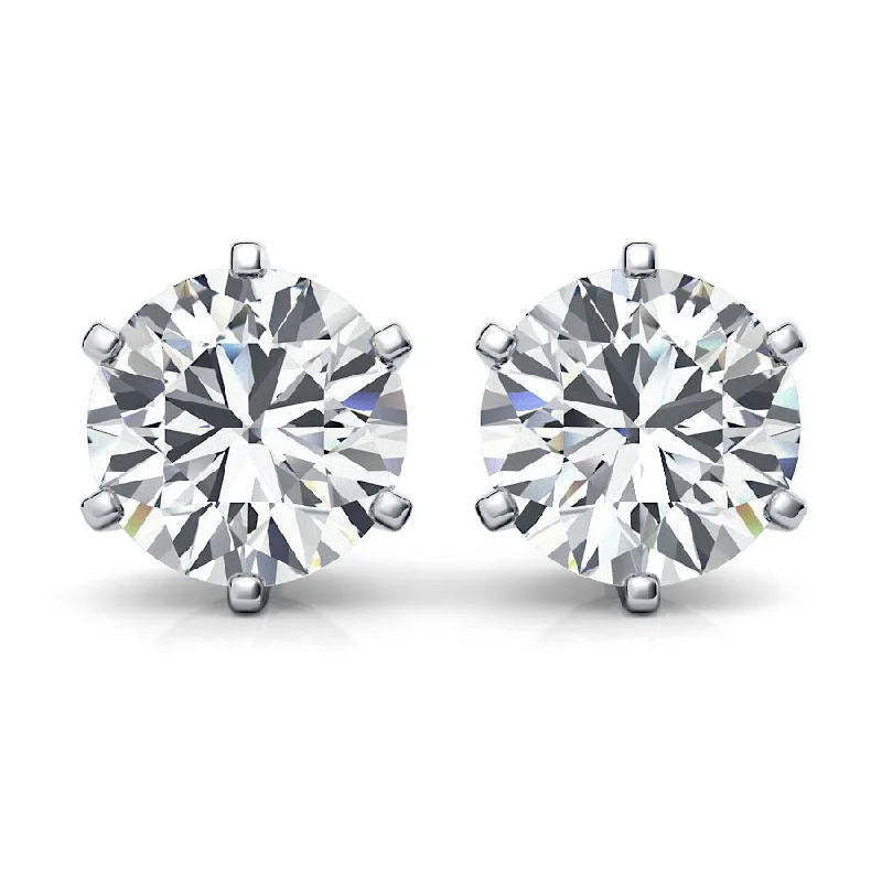 Stud Earrings for Formal Attire -1CT. Moissanite Sterling Silver Stud Earrings