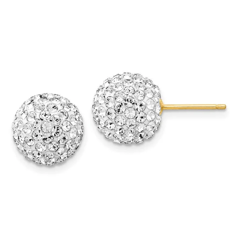 Diamond Stud Earrings for Luxury -14k 10mm Disco Ball Crystal Stud Earrings