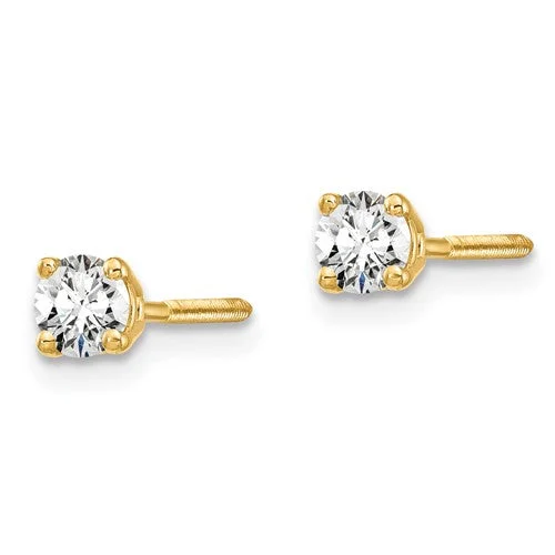 Square Stud Earrings for Modern -14K Yellow Gold 1/5ctw Lab Grown Diamond Stud Earrings