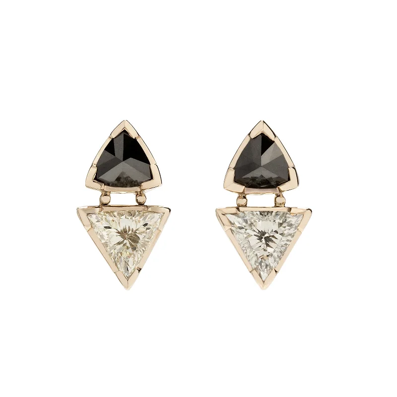 Stud Earrings with Pearls and Diamonds -Prism Stud Earrings