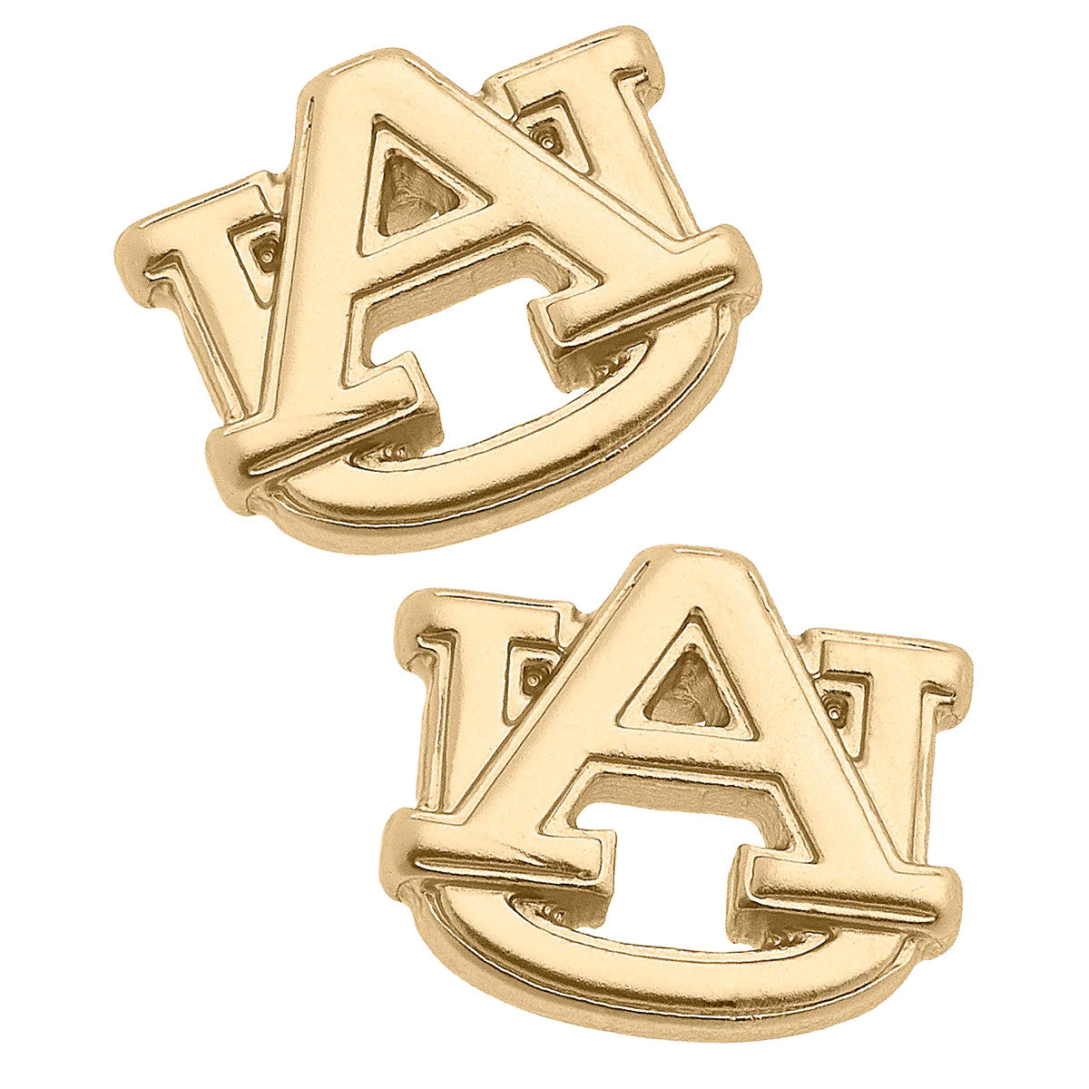 Detachable Stud Earrings with Charms -Auburn Tigers 24K Gold Plated Stud Earrings