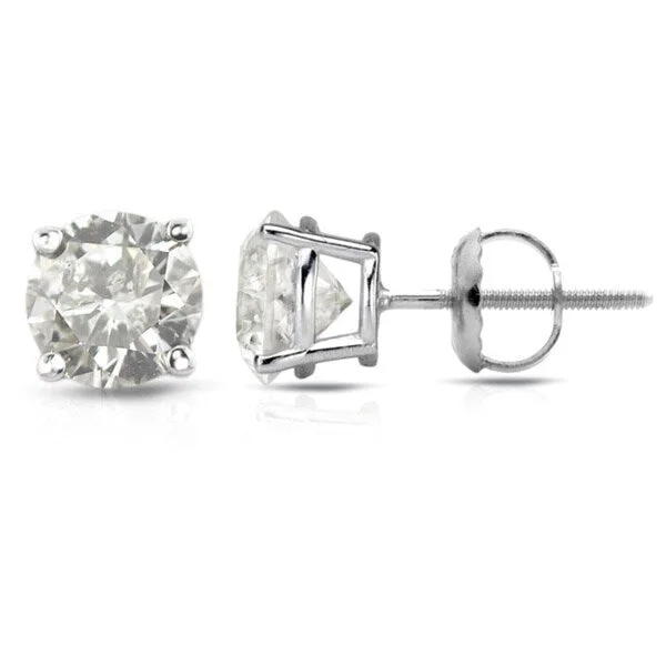 Gold Stud Earrings for Women -Auriya 1/2 to 1 1/2ctw Clarity-enhanced Round Diamond Stud Earrings Platinum