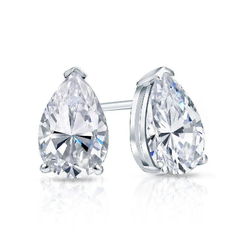 Heart Shaped Stud Earrings for Love -Auriya 1/2ctw Pear-cut Diamond Stud Earrings 14k Gold (G-H, SI1-SI2)