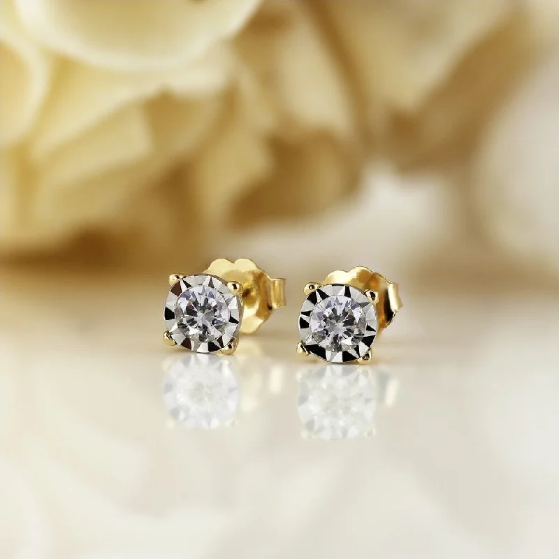 Stud Earrings for Shopping Trip -Auriya 14k Gold 1/5ctw Round Diamond Stud Earrings (G-H, I1-I2)