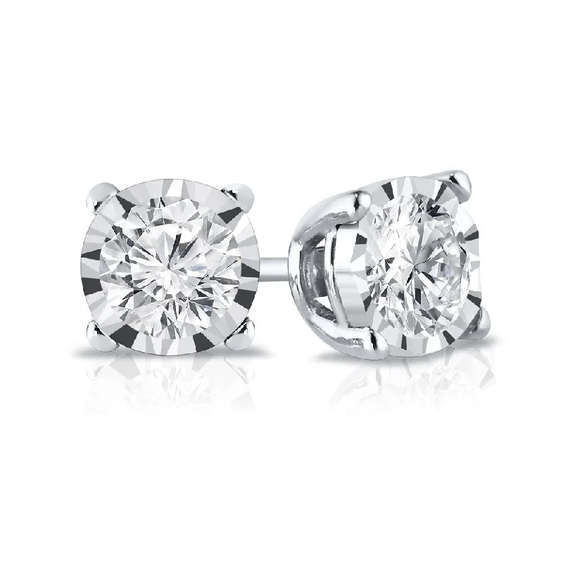 Stud Earrings with Crystals -Auriya 14k Gold 1/5ctw Round Diamond Stud Earrings (G-H, VS1-VS2)