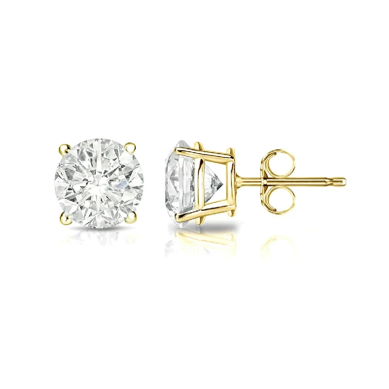 Stud Earrings for Formal Attire -Auriya 14k Gold 3/4ctw Clarity-enhanced Diamond Stud Earrings (I2-I3)