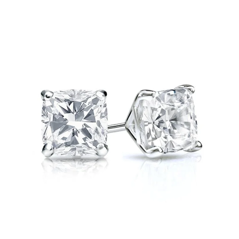 Stud Earrings for Prom Night -Auriya 14k Gold 3/4ctw Cushion Cut Diamond Stud Earrings Martini-set (H-I, SI1-SI2)