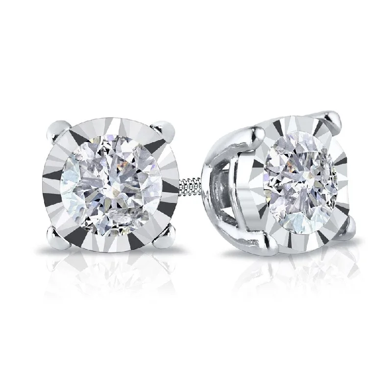 Magnetic Closure Stud Earrings for Easy -Auriya 14k Gold 3/8ct TDW Round Diamond Stud Earrings